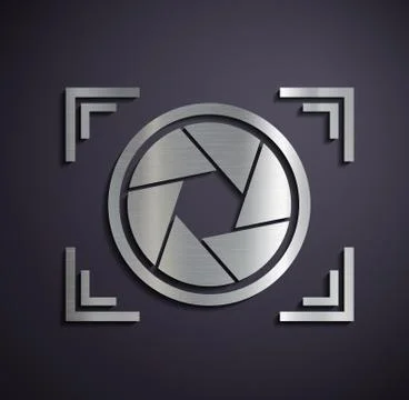 Metal logo camera. Stock-Illustration