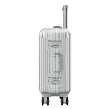 Metal luggage silver, side view Stock-Illustration