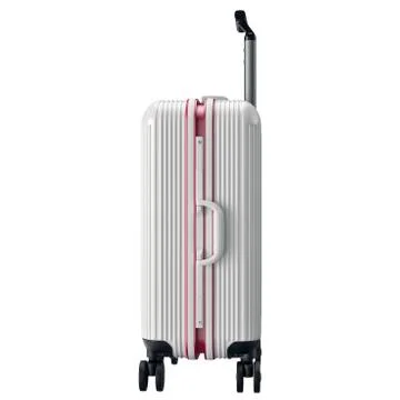 Metal luggage white, side view Illustrazione stock