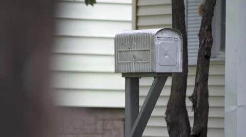Metal mailbox at front of house Stock Footage 67610265