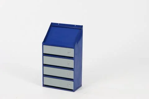 Metal mailbox, on a white background Stock Photos
