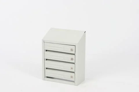 Metal mailbox, on a white background Stock Photos