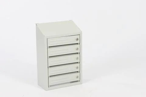 Metal mailbox, on a white background Stock Photos
