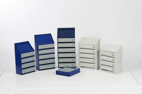Metal mailbox, on a white background Stock Photos