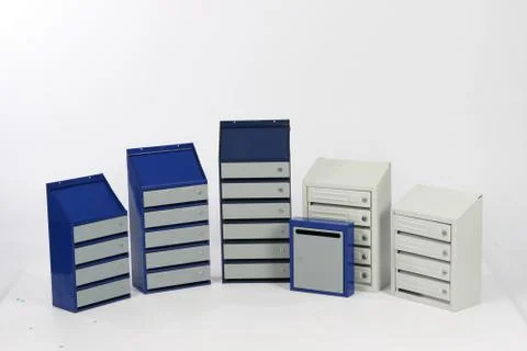 Metal mailbox, on a white background Stock Photos