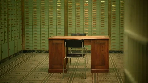 Metal Mailboxes of Parcel Locker Archives Inside Strongroom Stock Footage 275906934
