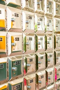 Metal mailboxes Stock Photos
