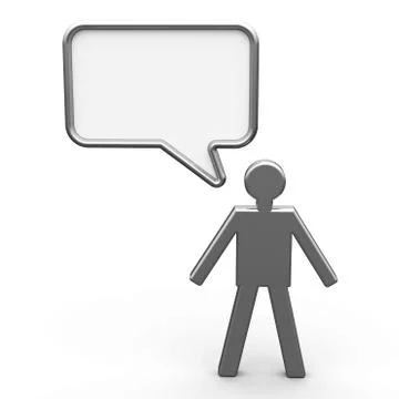 Metal man with speech bubble Stock Illustration