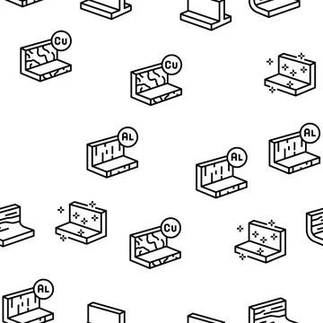 Metal Material Construction Beam Vector Seamless Pattern Stock Illustration