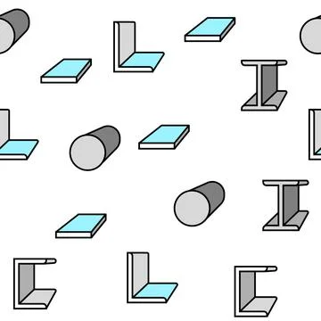 Metal Material Construction Beam Vector Seamless Pattern Illustrazione stock