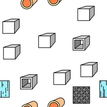 Metal Material Construction Beam Vector Seamless Pattern Stock Illustration