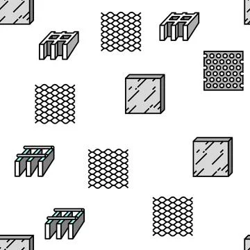 Metal Material Construction Beam Vector Seamless Pattern Stock Illustration