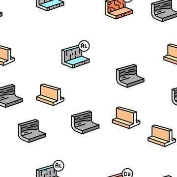 Metal Material Construction Beam Vector Seamless Pattern Illustrazione stock