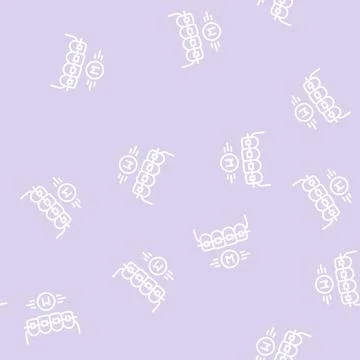 Metal material tooth braces line seamless pattern Stock Illustration