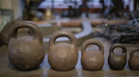 Metal measuring weights Stock Footage 67675540