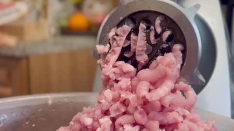 metal meat grinder processing raw Stock Video Pond5