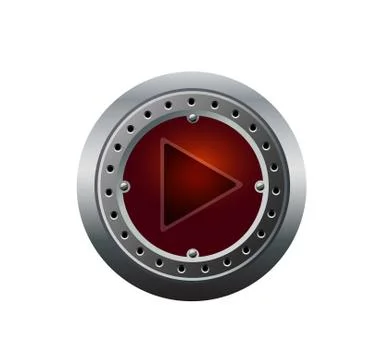 Metal media player button Stock Illustration