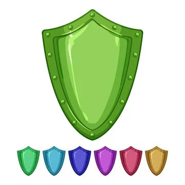 Metal medieval shield cartoon vector graphic Stock Illustration