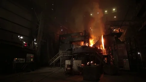 Metal melting industry Stock Footage 72760313