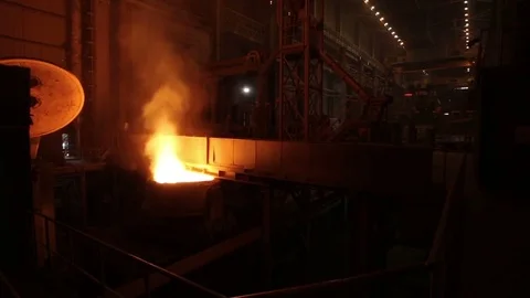 Metal melting industry Stock Footage 72761704