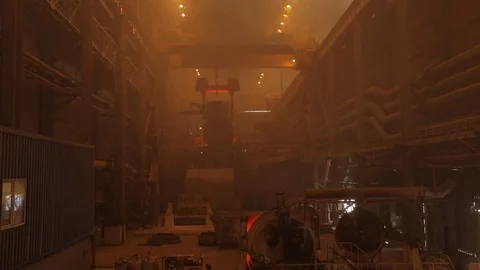 Metal melting industry Stock Footage 72765148