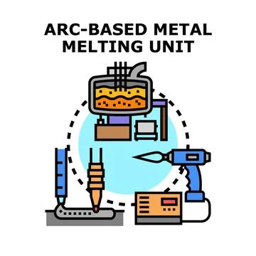 Metal melting process utilizing advanced manufacturing technology Stock Illustration