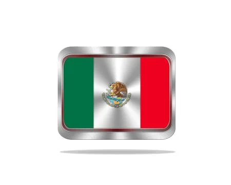 Metal mexico flag. Stock Illustration