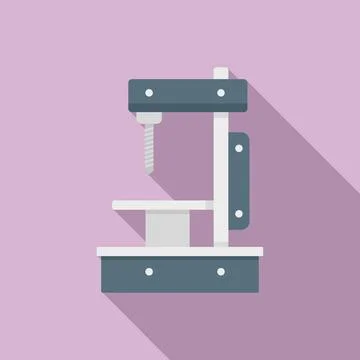 Metal milling machine icon, flat style Stock Illustration