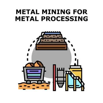 Metal mining process for extraction and processing Stock Illustration