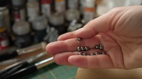 Metal mixing balls, rust proof stainless steel, painting miniatures for rpg game Video stock 260823280