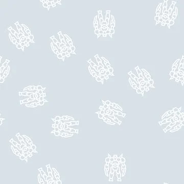 Metal monster line seamless pattern Illustrazione stock