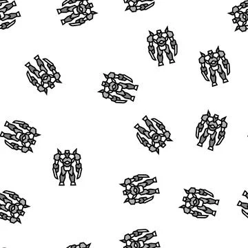 Metal monster vector seamless pattern Stockillustratie