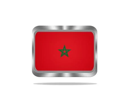 Metal morocco flag. Stock Illustration
