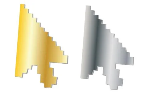 Metal mouse arrow cursor Stock Illustration