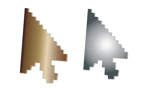 Metal mouse arrow cursor Stock Photos