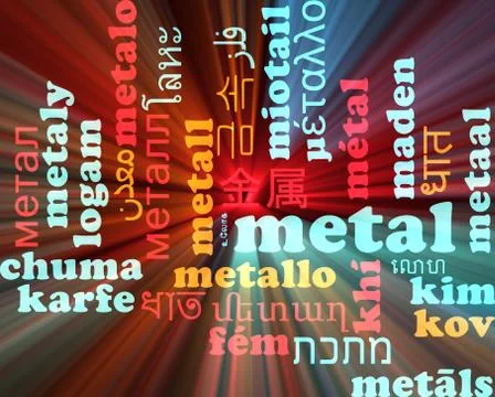 Metal multilanguage wordcloud background concept glowing イラスト素材