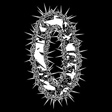 Metal music style font.Vector letter with spines.Art lettering. Stock Illustration