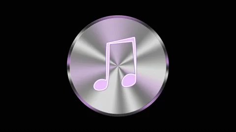 Metal musical note button audio player multimedia control 스톡 동영상 130901849