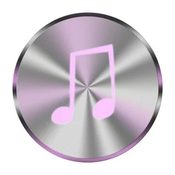 Metal musical note button audio player multimedia control イラスト素材