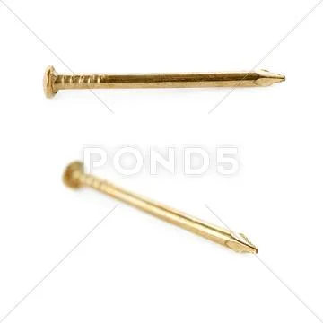 Metal nail isolated over the white background Stock Photos