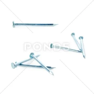 Metal nail isolated over the white background Stock Photos