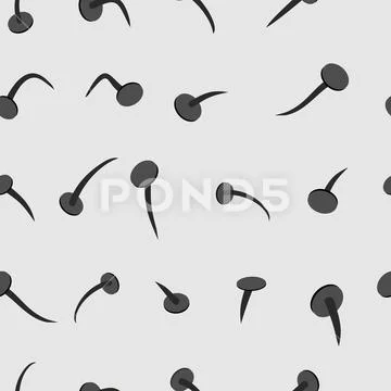 Metal nail pattern. Hardware ornament. Iron fastener Stock Illustration