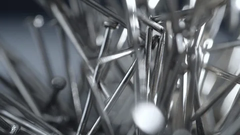 Metal nails. Abstract background. Stock Footage 129964244