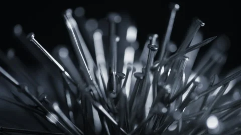 Metal nails close up. Stock Footage 144873232