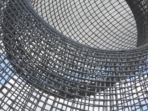 Metal net twisted in different ways Stock Photos