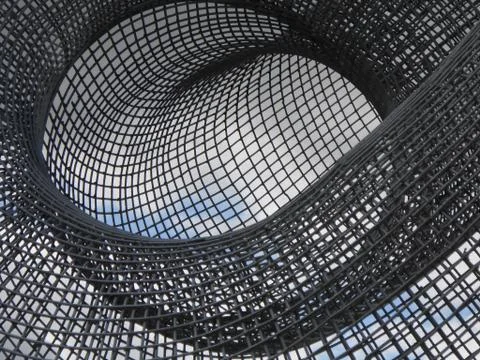 Metal net twisted in different ways Stock Photos