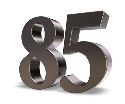 Metal number eighty five on white background - 3d illustration イラスト素材
