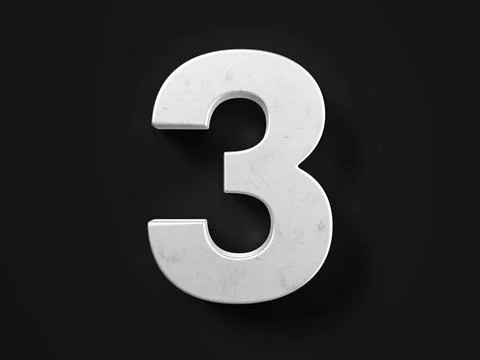 Metal number three Stock Illustration