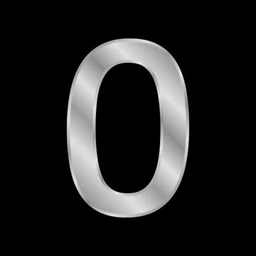 Metal number zero symbol. Ilustração Stock