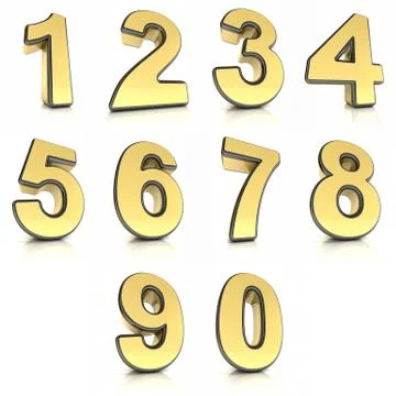 Metal numbers set Stock Illustration